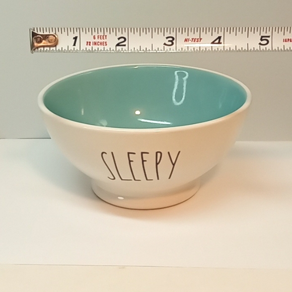 5 1/2" Rae Dunn SLEEPY bowl with pink interior. No flaws. - Picture 7 of 7